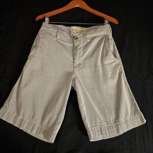 Abercrombie Shorts Boys 14 Blue Stripe Bermuda Adjustable Waist Cotton Casual